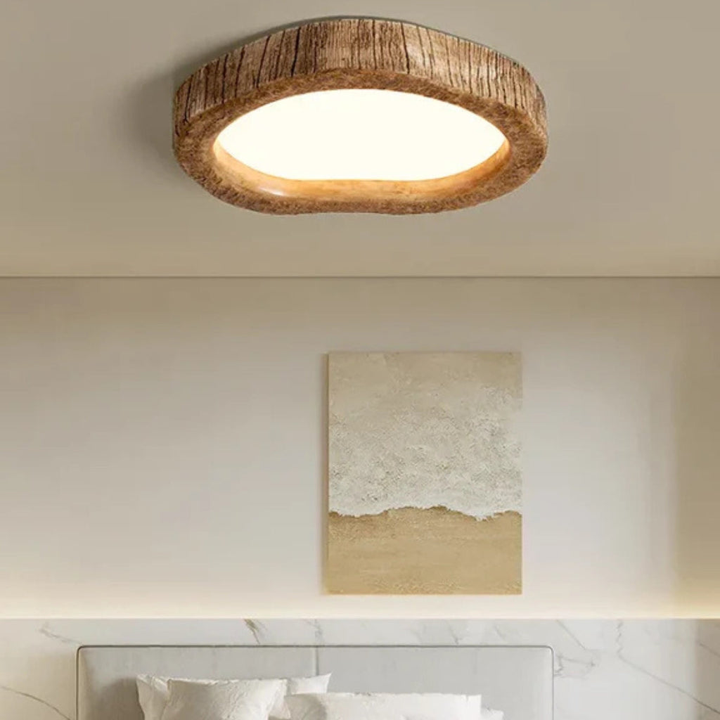 Rustic Flush Mount Ceiling Light with Natural Wood Finish for Home Decor 5
