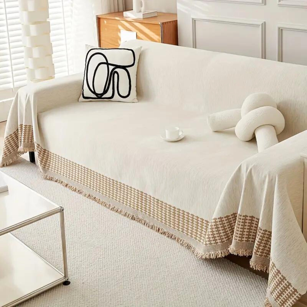 Rustic Sofa Cover – Stylish Pet-Friendly Couch Protector for Living Room 1