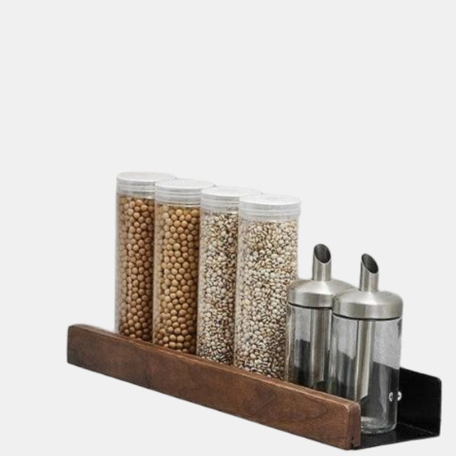 Self-Adhesive Wood Bathroom Shelf – Rustic Bathroom Storage for Essentials 0