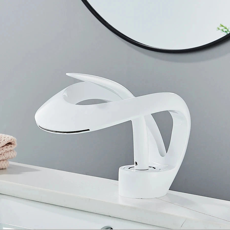 Sleek Deck-Mounted Bathroom Faucet – Modern Mixer Tap for Washbasin 6