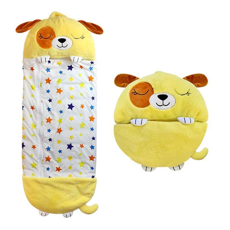 Sleeping Bag – 2-in-1 Cuddly Sleeping Companion for Kids and Toddlers-Blanket-Unique Casa-Yellow-S (135x50cm)-Unique Casa