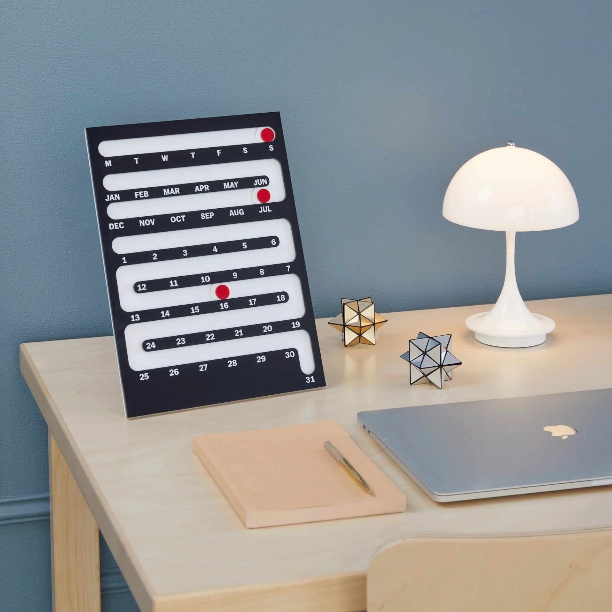 Sliding Perpetual Calendar – Modern Multi-Colored Organizer for Wall & Table 1