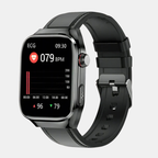 Smartwatch With Heart Rate, Blood Pressure, And Fitness Tracking-Gadgets-Unique Casa-Black Leather-Unique Casa