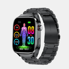 Smartwatch With Heart Rate, Blood Pressure, And Fitness Tracking-Gadgets-Unique Casa-Black steel 2A-Unique Casa