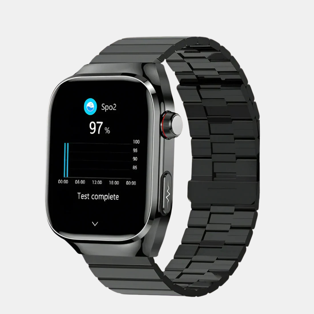 Smartwatch With Heart Rate, Blood Pressure, And Fitness Tracking-Gadgets-Unique Casa-Black steel B 2A-Unique Casa