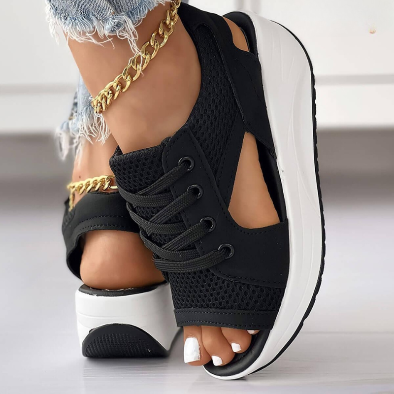 Sneaker Sandals for Women – Lightweight Breathable Summer Shoes-Sneaker Sandals-Unique Casa-Black-5.5-Unique Casa