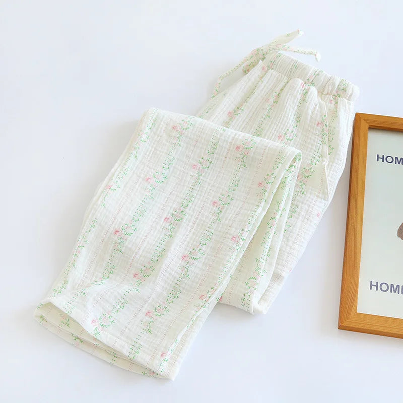 Soft Muslin Cotton Pajama Set for Women – Breathable Sleepwear for All Seasons 9