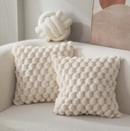 Soft Plush Cushion with Fluffy Cover – 40x40 cm-Cushion Cover-Beige-Unique Casa