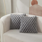 Soft Plush Cushion with Fluffy Cover – 40x40 cm-Cushion Cover-Grey-Unique Casa