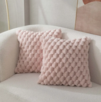 Soft Plush Cushion with Fluffy Cover – 40x40 cm-Cushion Cover-Light pink-Unique Casa