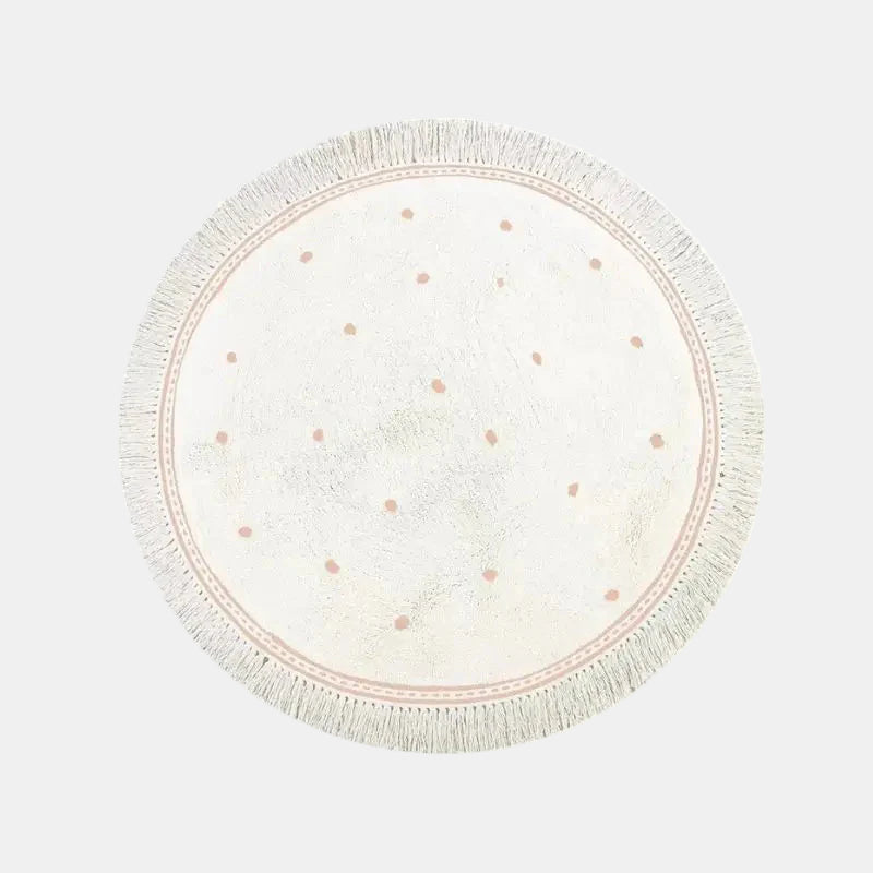 Soft White Embroidered Play Mat for Kids’ Rooms-Baby & Children-Unique Casa-Pink Dot-100x100cm-Unique Casa