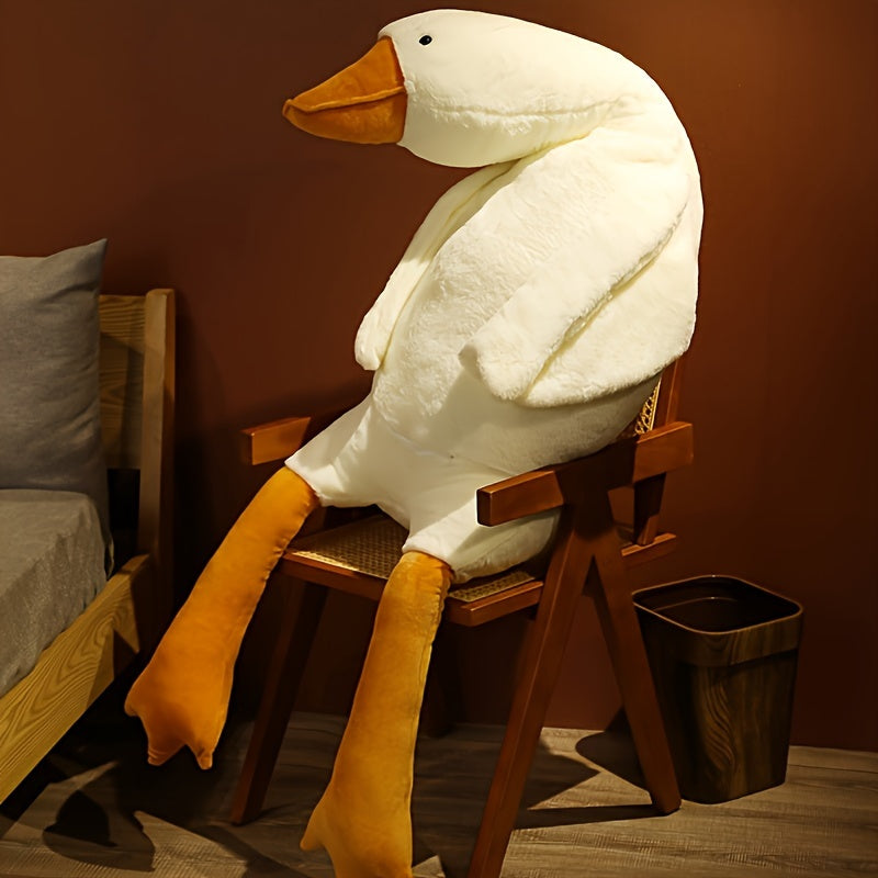 Soft White Plush Duck Toy Large Swan Goose Cuddly Floor Pillow for Kids Room and Home Decor-Stuffed toy-Unique Casa-Unique Casa