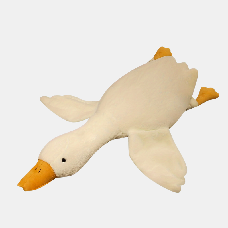 Soft White Plush Duck Toy Large Swan Goose Cuddly Floor Pillow for Kids Room and Home Decor-Stuffed toy-Unique Casa-White-50cm/19.68in-Unique Casa