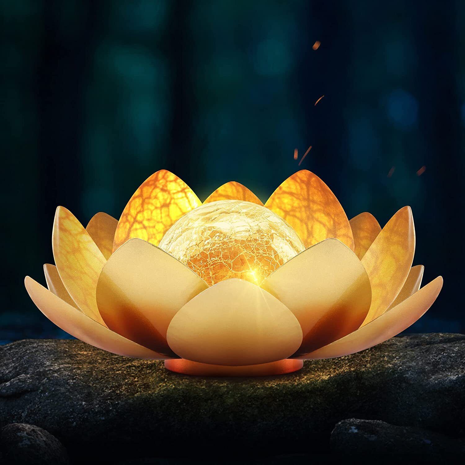 Solar Garden Lights – Elegant Lotus Design for Outdoor Decor and Patios 0