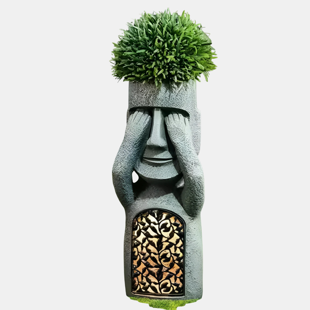 Solar LED Face Planter – Art Meets Light and Nature-Garden Light-Unique Casa-See-Unique Casa