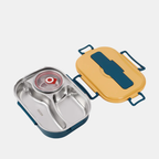 Stainless Steel Bento Lunch Box – Fresh Meals, Anytime & Anywhere-Unique Casa-Yellow-3 rooms with soap bowl-Unique Casa