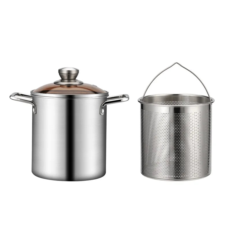 Stainless Steel Deep Fryer Pot – 3L Oil Fry Pan with Basket and Lid-carvallo20250815-Unique Casa-Without Pliers-Unique Casa