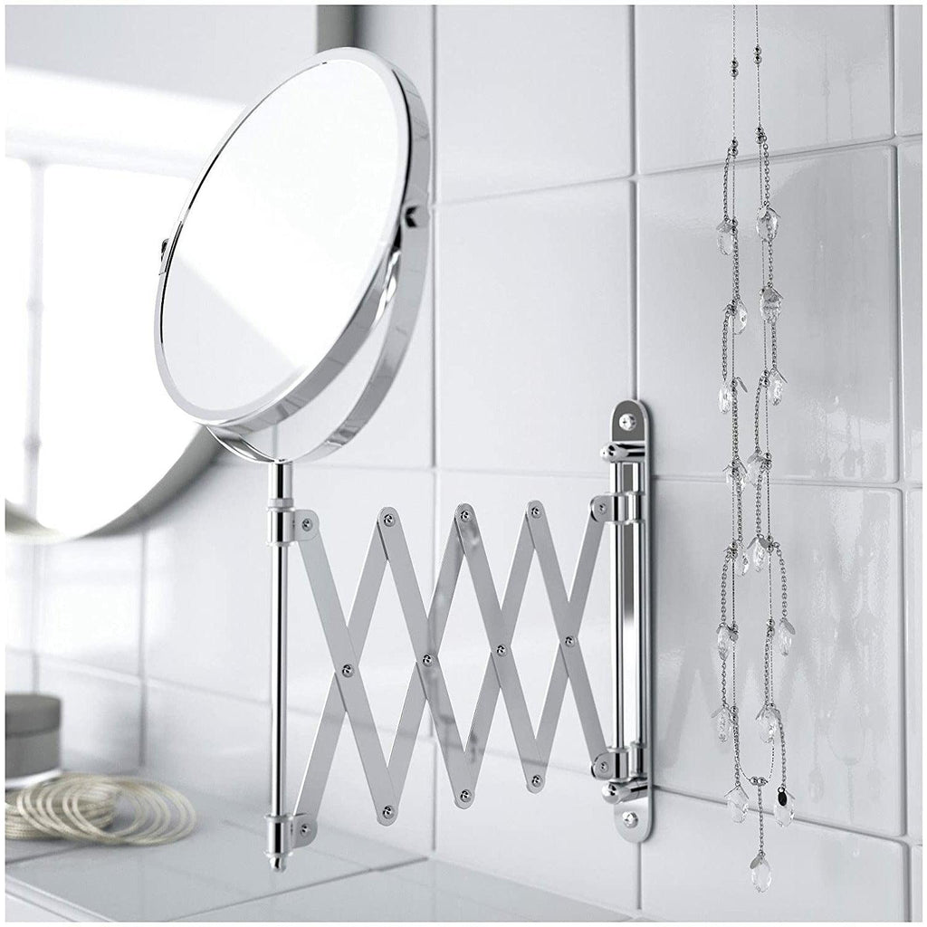 Stainless Steel Wall-Mounted Mirror – 6 ¾" Diameter with 2.5x Magnification-Mirror-Unique Casa-Unique Casa