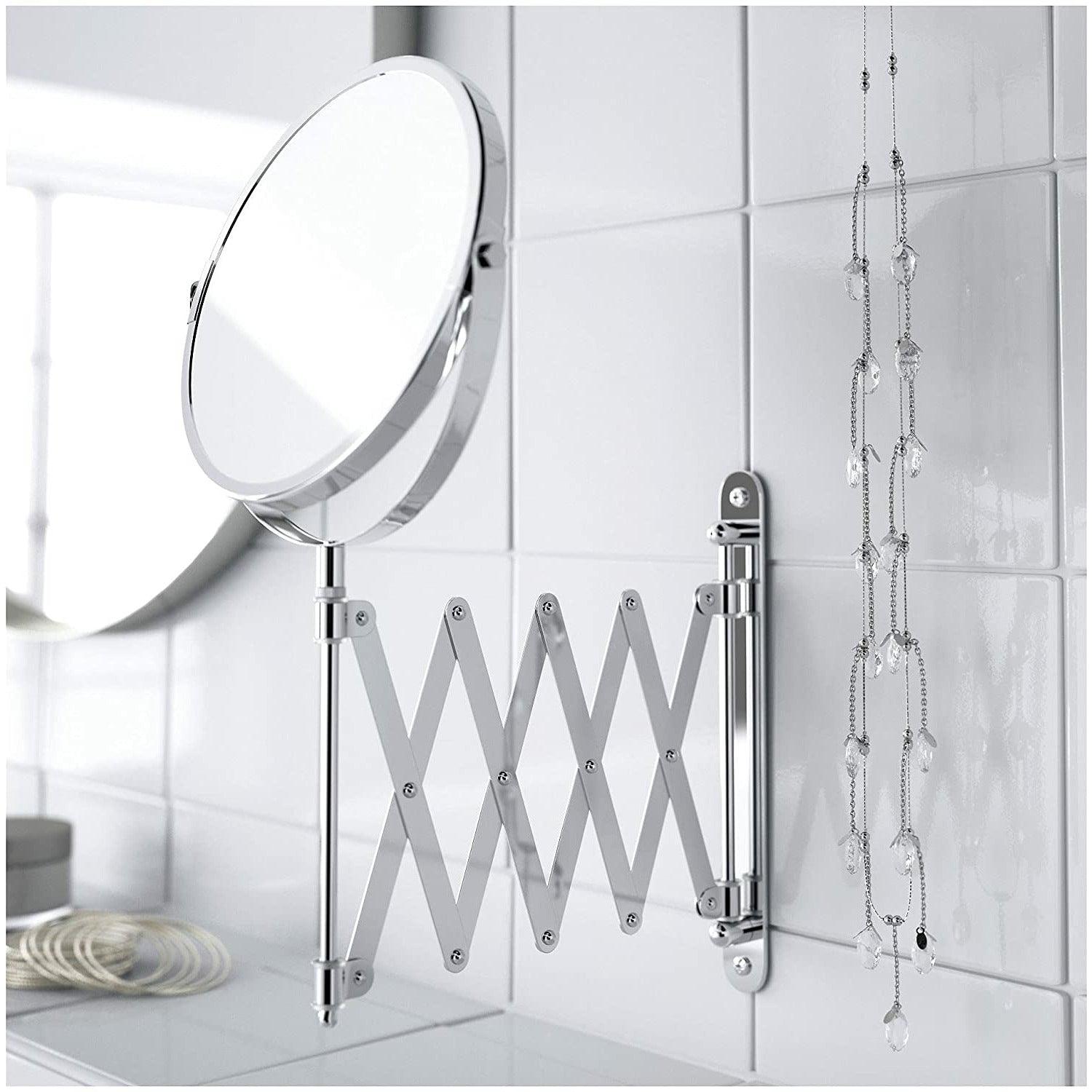 Stainless Steel Wall-Mounted Mirror – 6 ¾" Diameter with 2.5x Magnification-Mirror-Unique Casa-Unique Casa