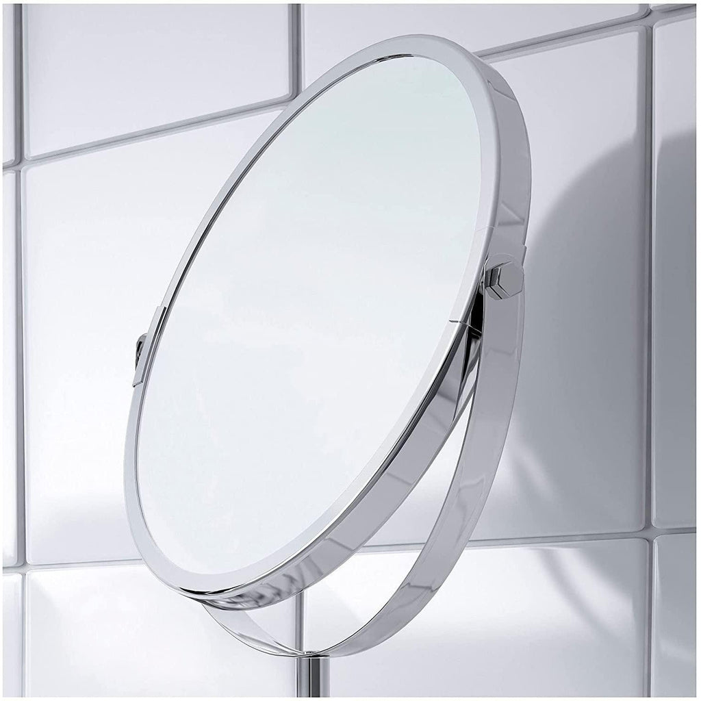 Stainless Steel Wall-Mounted Mirror – 6 ¾" Diameter with 2.5x Magnification-Mirror-Unique Casa-Unique Casa