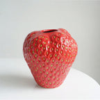 Strawberry-Shaped Ceramic Vase – Unique Flower Holder for Home Decor 9