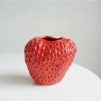 Strawberry-Shaped Ceramic Vase – Unique Flower Holder for Home Decor 13