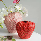 Strawberry-Shaped Ceramic Vase – Unique Flower Holder for Home Decor 4