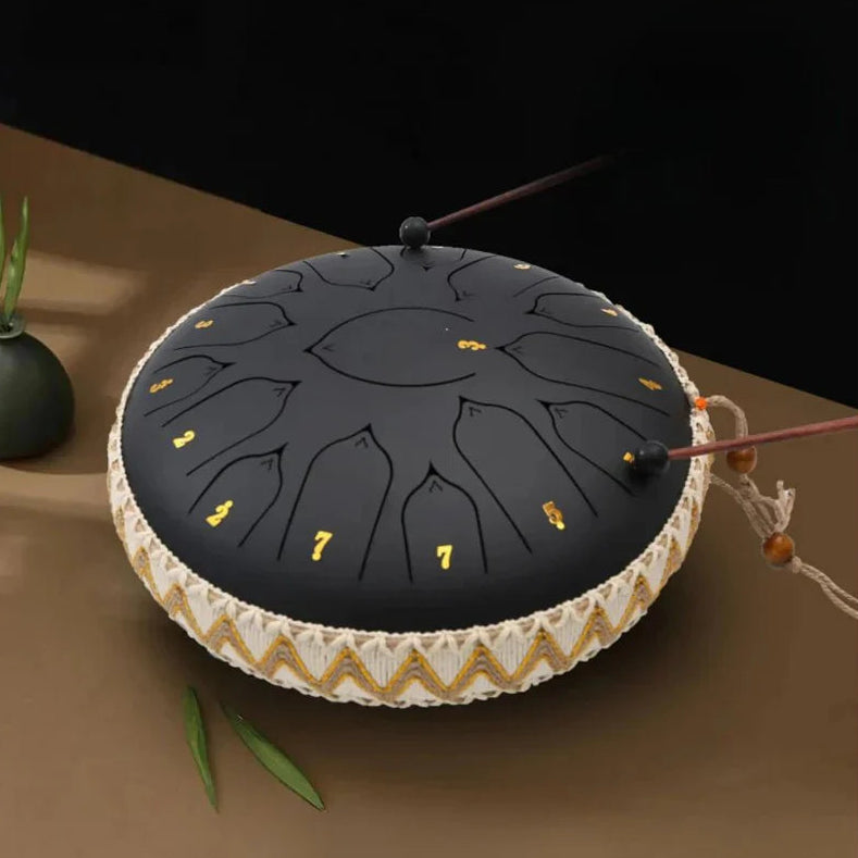 Stress Relief Drum for Children and Adults – Calming Musical Instrument for Relaxation and Mindfulness-Musical Toys-Unique Casa-Black-8 Notes-Unique Casa
