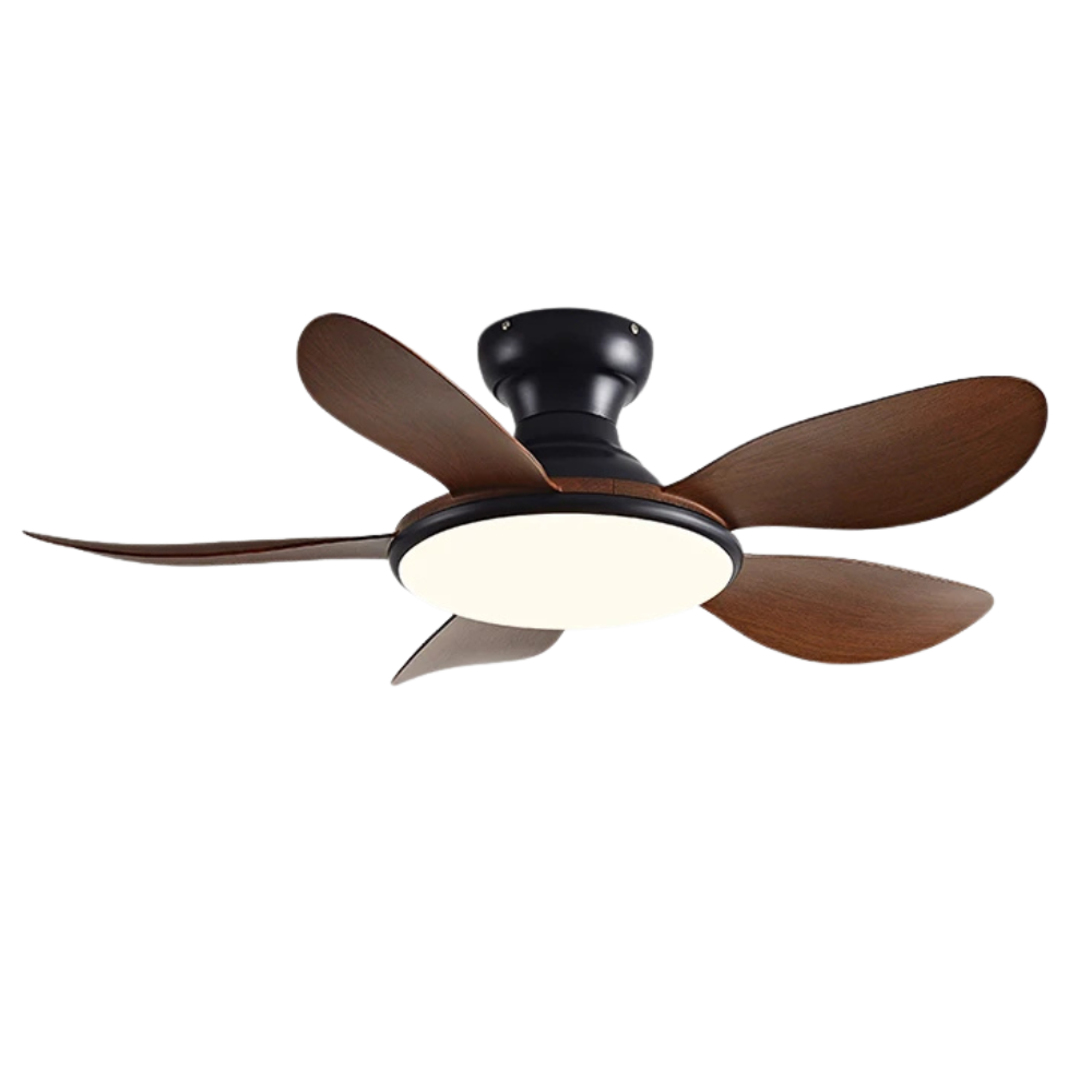 Stylish Ceiling Fan with Dimmable LED Light – Modern Wooden Leaf Design 5