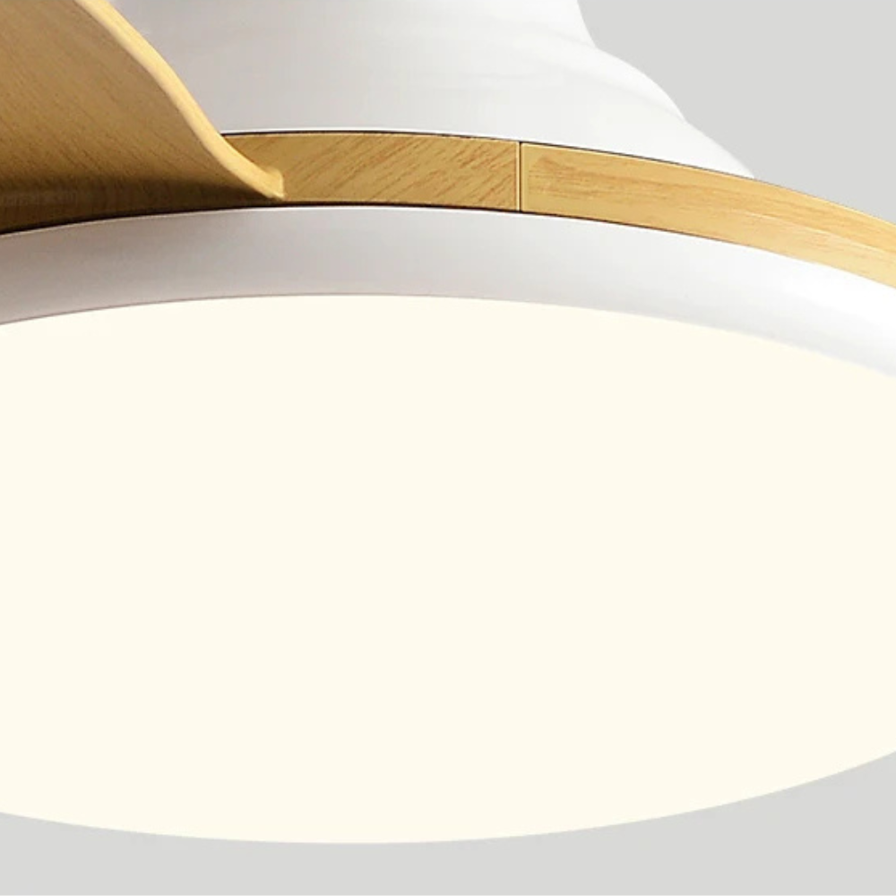 Stylish Ceiling Fan with Dimmable LED Light – Modern Wooden Leaf Design 4
