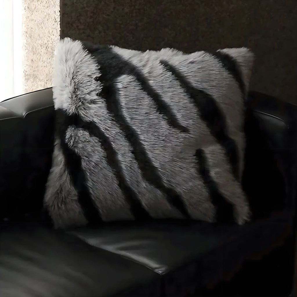 Stylish Faux Fur Throw Pillows for Sofa – Elegant Home Decor Accent 1