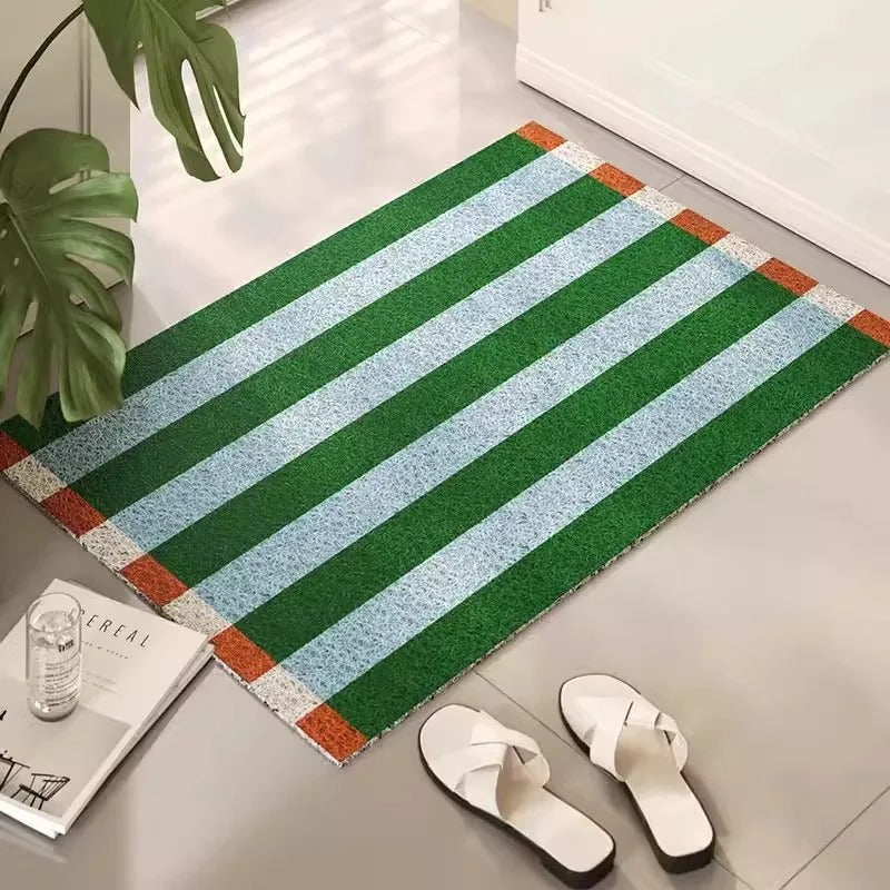 Stylish Stripe Doormat – Durable PVC Outdoor Door Mat for Entrance 0