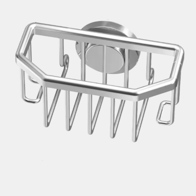 Suction Cup Kitchen Sink Caddy – Space-Saving Sponge Holder Organizer 0