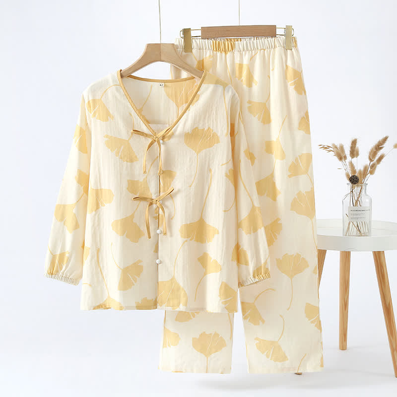 Sunlit Petal Lounge Set – Elegant Floral Loungewear For Comfort And Style