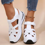 Supportive Casual Wedge Sandals With Comfortable Footbed-Women shoes-Unique Casa-White-35-Unique Casa
