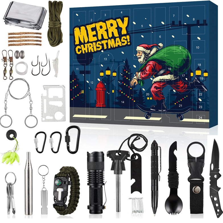 Survival Kit Advent Calendar 2025 – Daily Prep & Adventure Essentials-Christmas-Unique Casa-Santa Claus-Unique Casa