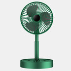 Telescopic Folding Table Fan – Rechargeable Portable Fan with Adjustable Height-Table Fan-Unique Casa-Green-Unique Casa