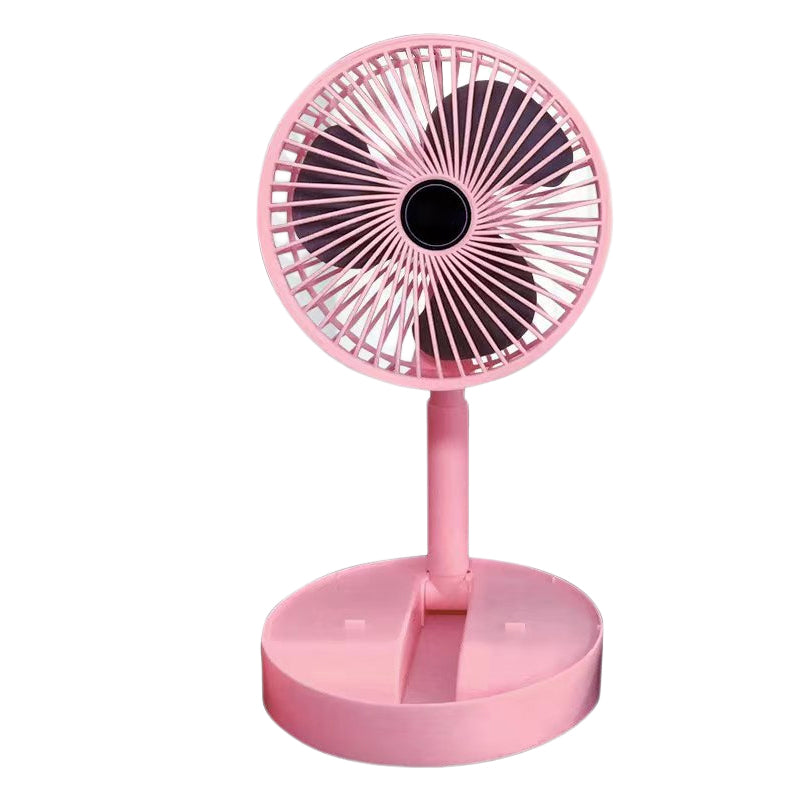 Telescopic Folding Table Fan – Rechargeable Portable Fan with Adjustable Height-Table Fan-Unique Casa-Pink-Unique Casa