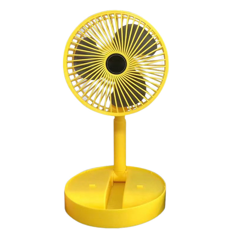 Telescopic Folding Table Fan – Rechargeable Portable Fan with Adjustable Height-Table Fan-Unique Casa-Yellow-Unique Casa
