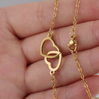 Two Heart Necklace with Rotating Rose – A Symbol of Eternal Love-Necklace-Unique Casa-Unique Casa