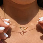 Two Heart Necklace with Rotating Rose – A Symbol of Eternal Love-Necklace-Unique Casa-Unique Casa