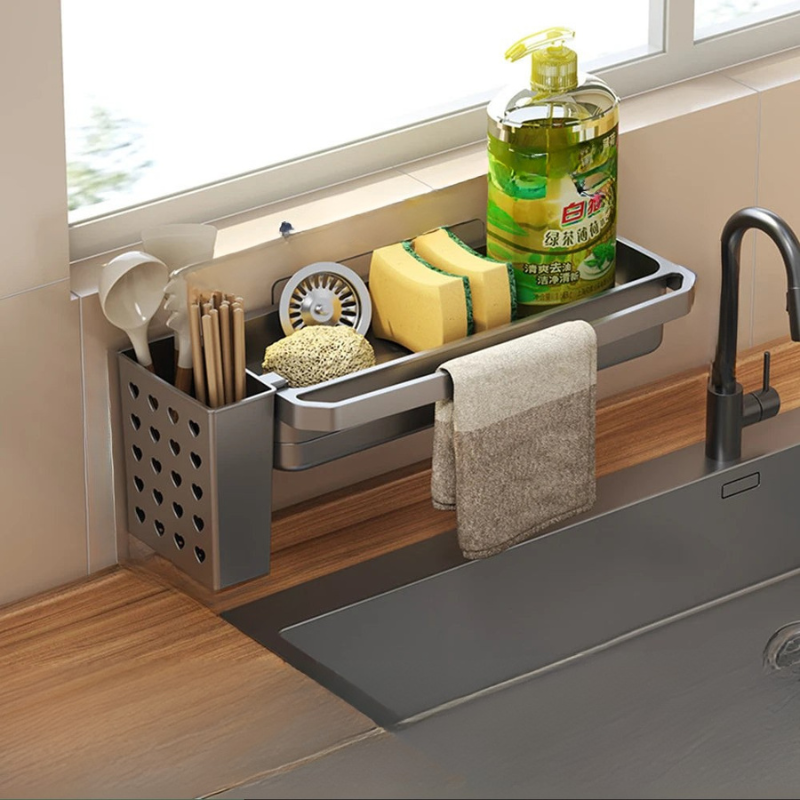 Under Sink Storage Organizer – Non-Slip Kitchen Caddy for Cleaning Essentials 1