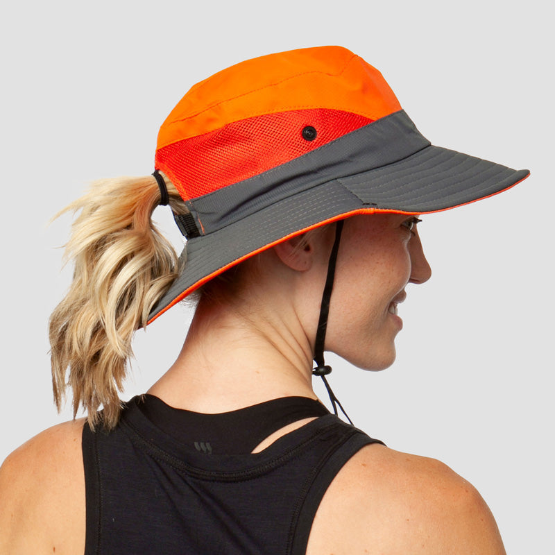 UV Protection Foldable Sun Hat for Women – Wide Brim Summer Cap with Ponytail Hole-Sun Hat-Unique Casa-Orange-Unique Casa