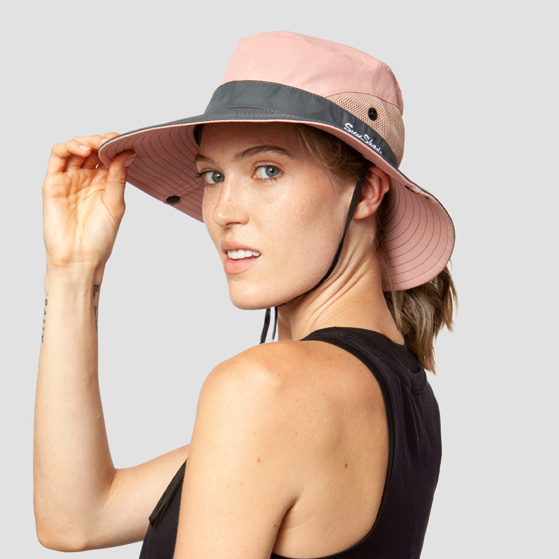 UV Protection Foldable Sun Hat for Women – Wide Brim Summer Cap with Ponytail Hole-Sun Hat-Unique Casa-Pink-Unique Casa