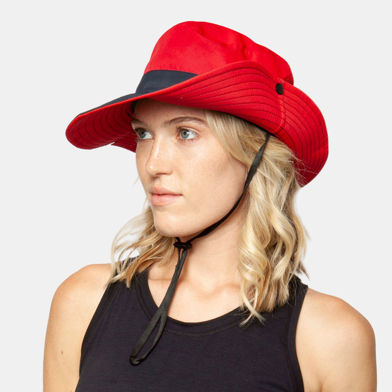 UV Protection Foldable Sun Hat for Women – Wide Brim Summer Cap with Ponytail Hole-Sun Hat-Unique Casa-Red-Unique Casa