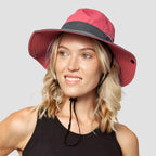 UV Protection Foldable Sun Hat for Women – Wide Brim Summer Cap with Ponytail Hole-Sun Hat-Unique Casa-Watermelon Red-Unique Casa