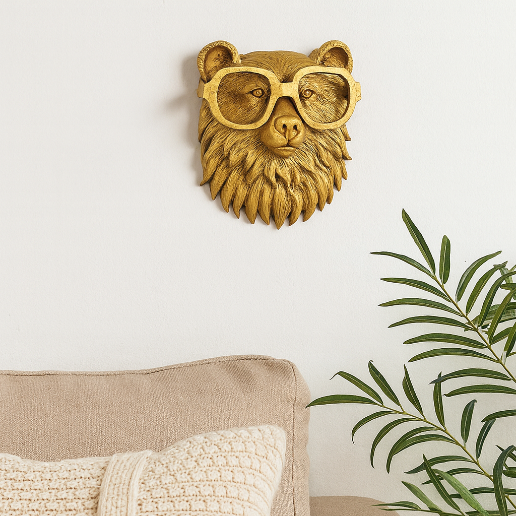 Vintage Animal Head Wall Sculpture Art – Unique Resin Decor for Home 4