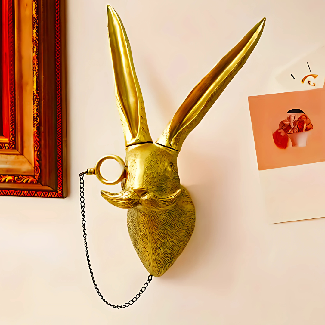 Vintage Animal Head Wall Sculpture Art – Unique Resin Decor for Home 1