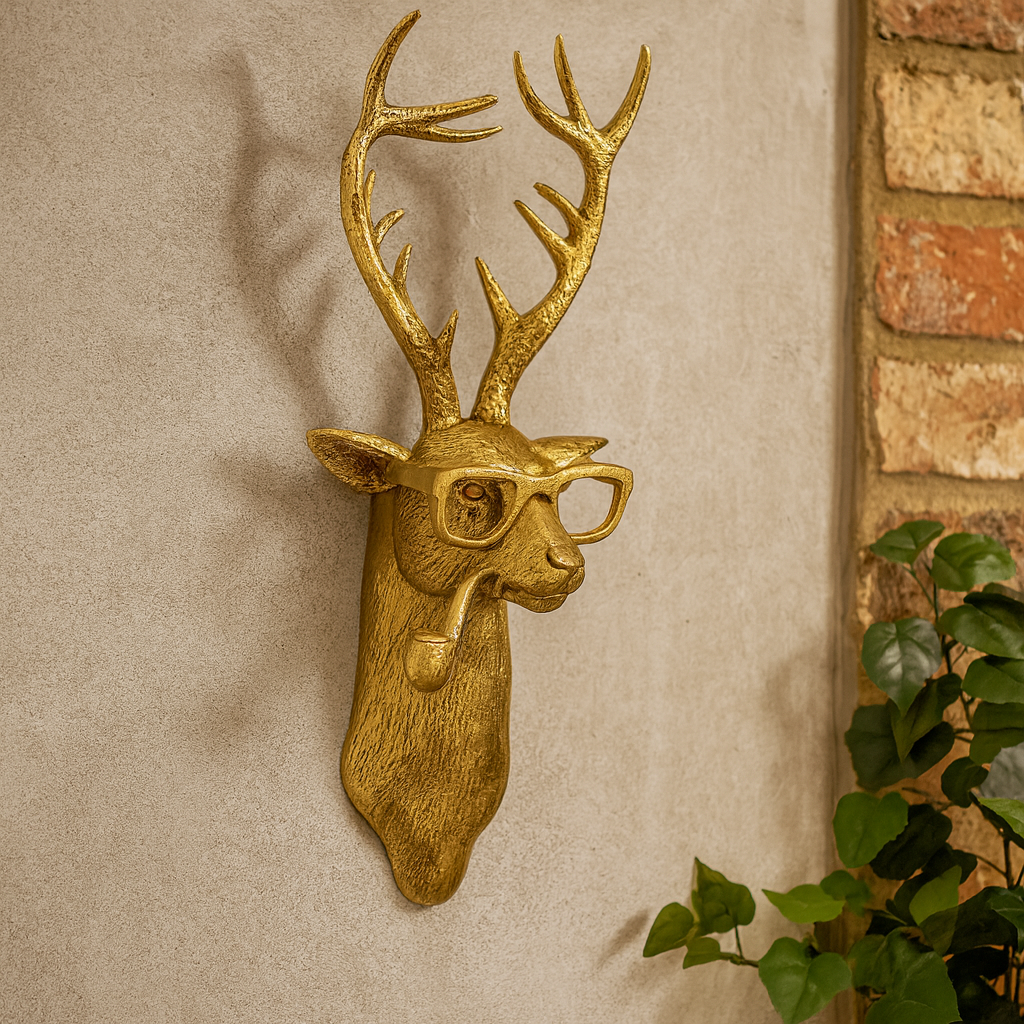 Vintage Animal Head Wall Sculpture Art – Unique Resin Decor for Home 0