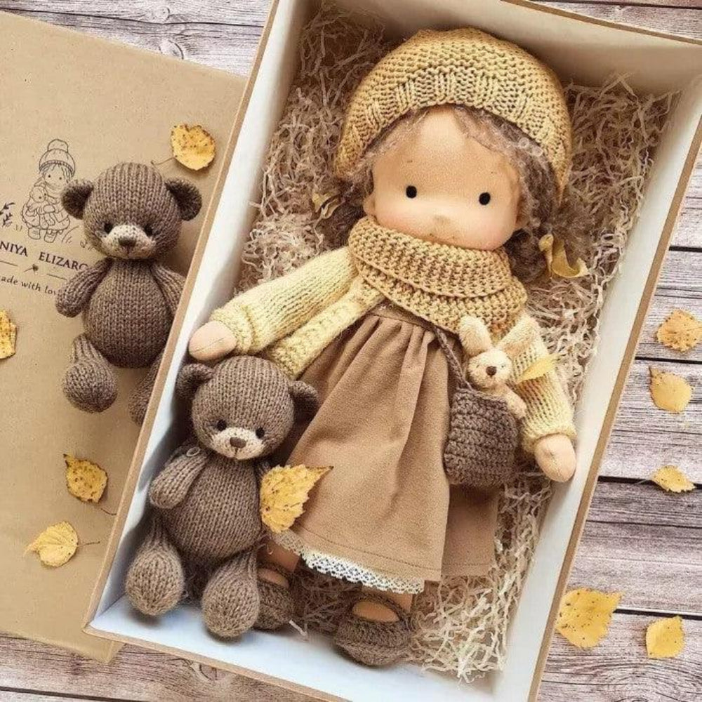 Waldorf-Style Soft Doll for Kids – Gentle Cuddly Companion for Creative Play-Doll-Unique Casa-Maple Joy-Unique Casa